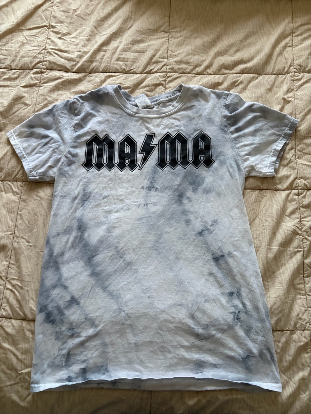Mama Graphic Tie-Dye Crewneck T-Shirt - Light Blue